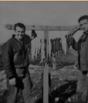 Tivnan and Greene with Dolly Varden (trout) catch.  [Bill Greene]