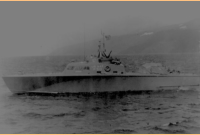 P-510 on standby off Attu Island, Alaska, 1945.  [Wilbur Green]