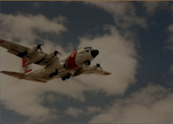 The Bi-weekly C-130 Logistics Flight taking off from the LORAN Station's 6,000' runway.  [Kevin Mackey]