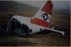 Rescue team on site at USCG C-130 crash location.  [Russ Marvin]