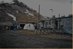 Attour Base Camp. Bikes were used by tour participants to reach remote locations over trails.  [Russ Marvin]