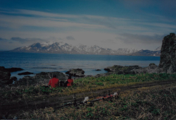 Jack and Rosalie Nourse on the trail out to Alexai Point.  [Russ Marvin]