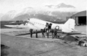 The silver bird, DC3, our mail plane (AAF Skytrain or Dakota, C-47).  [Bill Greene]