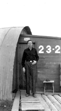 Robert Brodie in front of his hut. [Robert Brodie]