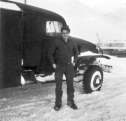 Al standing in front a radar parts vehicle.  [Al Gloeckler]