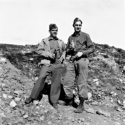 On the left, Keith from my neighborhood in Toledo. He was coastal artillery. Al on the right. (same people as in #38)  [Al Gloeckler]