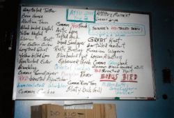 The bird board in the Attour Base Camp.  [Russ Marvin]
