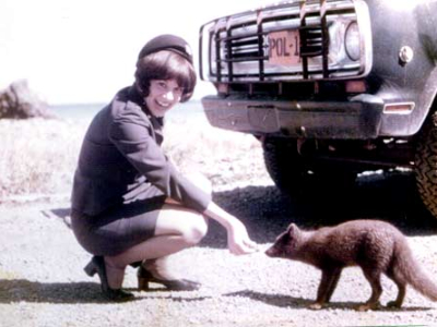 Barbara entertaining a Blue Fox