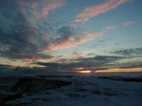 Shemya-a rare clear winter day at sunrise.