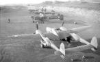Shemya-based P-38's, Shemya, AK. 1943-1944. [Don Blumenthal]