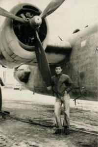 Tony Suarez Standing Along Side PB4Y-2. [Tony Suarez]