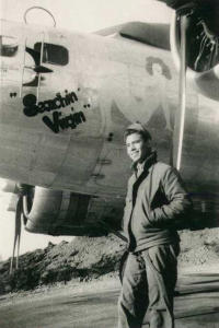 B-17 "Searchin' Virgin" & Tony Suarez. Shemya 1945-46. [Tony Suarez]