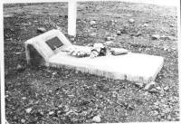 Boozer's Headstone Near Shemya's "Plug." [Steve Brown]
