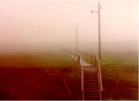 Walk-way In The Fog To GE Radomes. [George Blood]