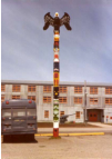 Shemya's Totem In Front Of Bldg. 600. [George Blood]