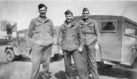 Ruben (L) with Ruben & Chuck In Front Of Supply Office At 713th Signal ACW. [Robert Koppen]