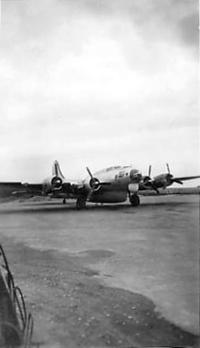 A B-17 On Shemya's Tarmac, 26 June 1946. Carrying A Rescue Boat. [Robert Koppen]