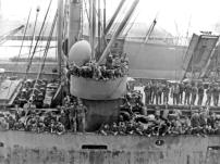 Seattle, WA Docks Aboard "USS Henry Failing," Lange & Dog Red. [Dan Lange]