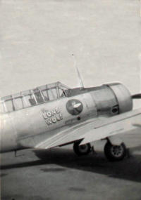 11th Fighter Squadron's AT-6 "Texan" Trainer "The Lone Wolf". Dan Lange 1946